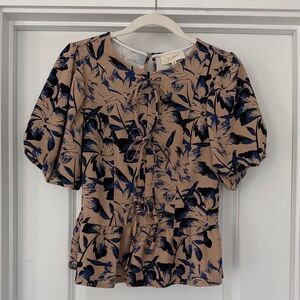 MELLODAY Floral Puff Sleeve Blouse
